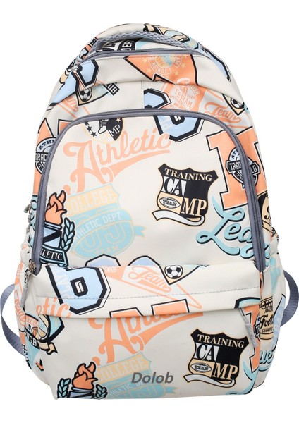 Graffiti Sırt Çantası Kadın Ins Tarzı Lise Ortaokul Trendi Sırt Çantası Büyük Kapasiteli Basit Ingilizce Baskı Öğrenci Okul Çantası (Yurt Dışından)
