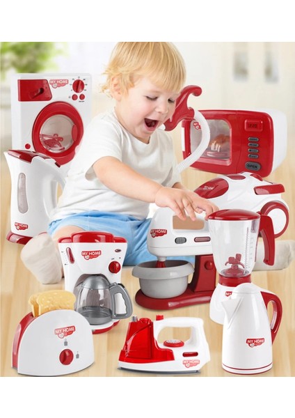 Ekmek Yapma Tarzı Ev Aletleri Oyna Pretend Mutfak Çocuk Oyuncakları Kahve Makinesi Tost Makinesi Blender Pişirme Eğitici Öğrenme Oyuncaklar Çocuk Için (Yurt Dışından)