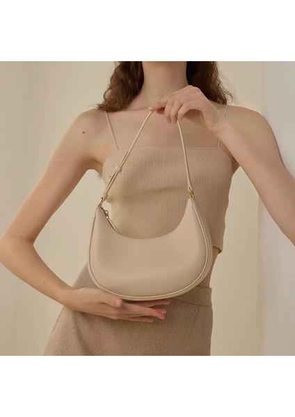 Basit Koltuk Altı Çantası Tek Omuz Niş Baget Çanta Kadın Crossbody Çanta 2024 Yeni Yarım Ay Çanta (Yurt Dışından)