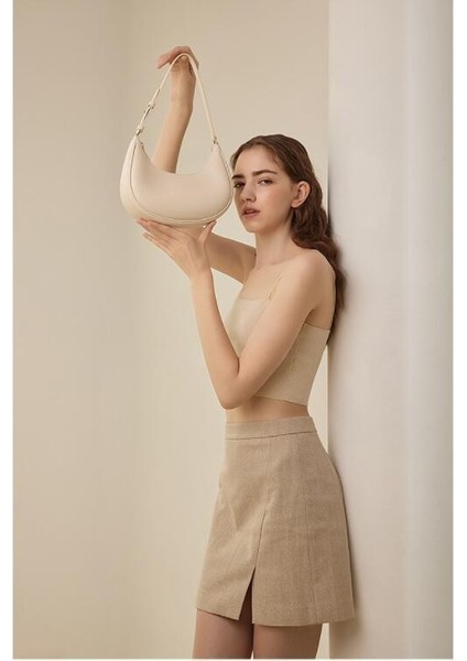 Basit Koltuk Altı Çantası Tek Omuz Niş Baget Çanta Kadın Crossbody Çanta 2024 Yeni Yarım Ay Çanta (Yurt Dışından)