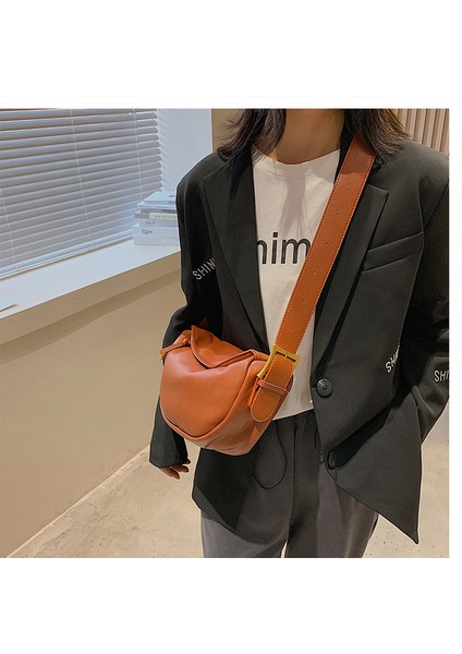 Hakiki Deri Çantalar 2024 Yeni Stil Moda Geniş Eyer Çantası Göğüs Çantası Inek Derisi Kadın Çantası Yumuşak Deri Omuz Crossbody Çanta (Yurt Dışından)