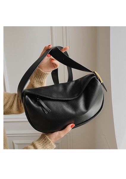 Hakiki Deri Çantalar 2024 Yeni Stil Moda Geniş Eyer Çantası Göğüs Çantası Inek Derisi Kadın Çantası Yumuşak Deri Omuz Crossbody Çanta (Yurt Dışından)