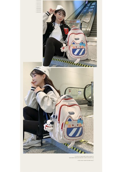 Büyük Kapasiteli Lise Öğrencisi Okul Çantası Kore Tarzı Çok Yönlü Yumuşak Kız Büyük Kapasiteli Sırt Çantası Rahat Seyahat Kadın Sırt Çantası (Yurt Dışından) fiyatları