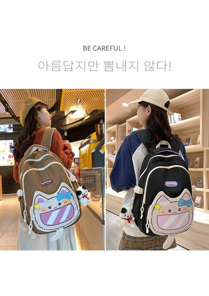 Büyük Kapasiteli Lise Öğrencisi Okul Çantası Kore Tarzı Çok Yönlü Yumuşak Kız Büyük Kapasiteli Sırt Çantası Rahat Seyahat Kadın Sırt Çantası (Yurt Dışından) fırsatları