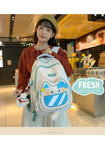 Büyük Kapasiteli Lise Öğrencisi Okul Çantası Kore Tarzı Çok Yönlü Yumuşak Kız Büyük Kapasiteli Sırt Çantası Rahat Seyahat Kadın Sırt Çantası (Yurt Dışından) indirimleri