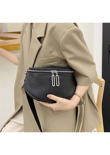 Moda Eyer Çanta Kadın Çantası 2023 Yeni Hakiki Deri Crossbody Çanta Çift Fermuarlı Ilk Katman Inek Derisi Küçük Çanta Omuz Çantası (Yurt Dışından) modelleri