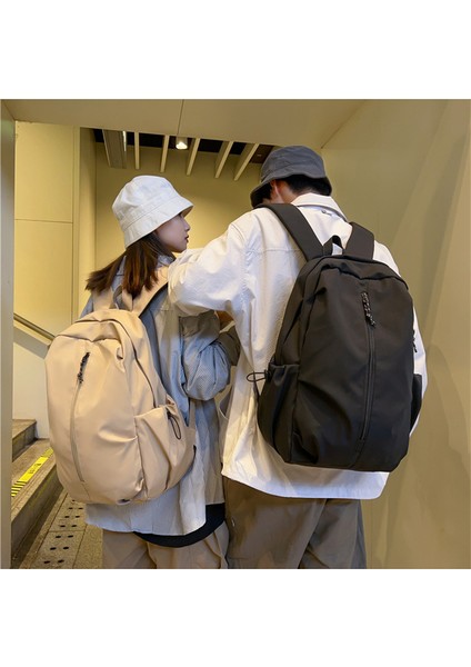 Sırt Çantası Erkek ve Kadın Üniversite Öğrencileri Sırt Çantası Gelgit Harajuku Stil Moda Saf Renk Gelgit Marka Okul Çantası (Yurt Dışından) fiyatları
