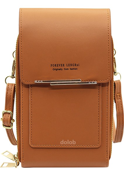 Kadın Cüzdan Uzun Moda Cep Telefonu Çantası Kore Tarzı Kadınlar Için Crossbody Çanta Fermuarlı Dikey Omuz Çantası (Yurt Dışından)