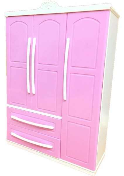 Barbi Mobilya Için Üç Kapılı Pembe Modern Dolap Oyun Seti Ayakkabı Koyabilirsiniz R9JD (Yurt Dışından)