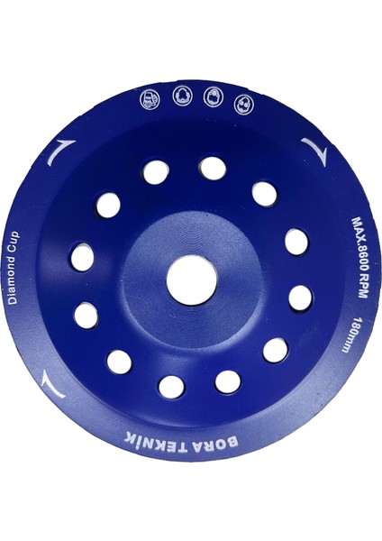 180 mm Elmas Beton Yüzey Temizleme Dese Tek Sıra