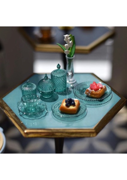 Koyu Haki Stili Cla:12 Ölçekli Minyatür Dollhouse Fincan ve Tabağı Mini Şeker Kavanozu Oyna Pretend Mutfak Salata Kasesi OB11 Bebek Maması Oyuncakoyuncak (Yurt Dışından) modelleri