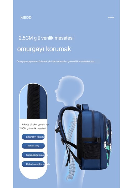 Erkek Çocuklar Için Yeni Ilkokul Öğrencisi Okul Çantaları 1-3-6. Sınıflar Için Modaya Uygun Hafif ve Yükü Azaltan Büyük Kapasiteli Çocuk Okul Çantaları (Yurt Dışından)