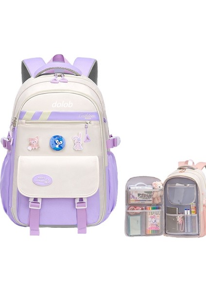 2024 Yeni Japon Tarzı Ortaokul ve Lise Kız Ilköğretim Okulu Altıncı Sınıf Kontrast Renkli Sırt Çantası Tembel Tarzı Kız Okul Çantası (Yurt Dışından)