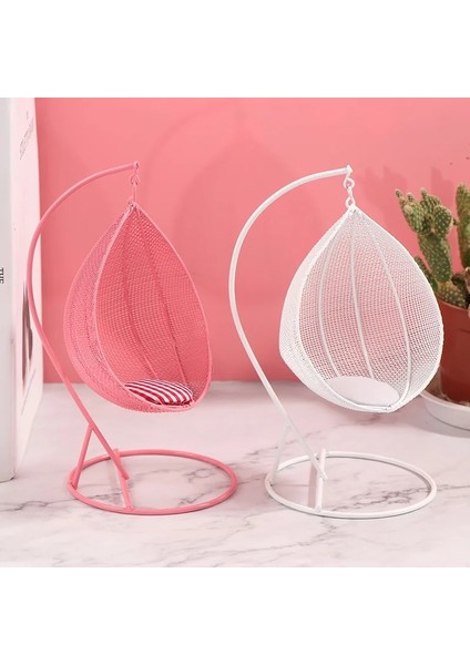 Pembe Tarzı 1:12 Evcilik Minyatür Mobilya Salıncak Sandalye Hamak Minyatür Bahçe Mobilyaları Salıncak Bebek Evi Dekor Oyuncak (Yurt Dışından) fırsatları