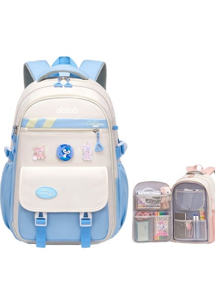 2024 Yeni Japon Tarzı Ortaokul ve Lise Kız Ilköğretim Okulu Altıncı Sınıf Kontrast Renkli Sırt Çantası Tembel Tarzı Kız Okul Çantası (Yurt Dışından)