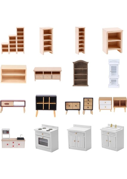 Stil 12 Stil 1:12 Evcilik Minyatür Ahşap Vitrin Dolap Vitrin Dollhouse Mobilya Oturma Odası Dolabı Bebek Evi Dekoru (Yurt Dışından) fiyatları