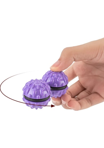Mor 1 Çanta Tarzı Masaj Yoga Spor Fitness Baoding Topları Anti Stres Dehb Relax Fidget Oyuncak El Er Plastik Er Yaratıcı Boş Zaman Edc (Yurt Dışından)