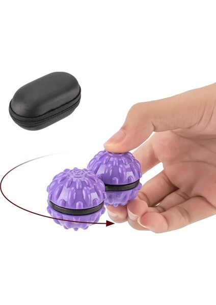 Mor 1 Çanta Tarzı Masaj Yoga Spor Fitness Baoding Topları Anti Stres Dehb Relax Fidget Oyuncak El Er Plastik Er Yaratıcı Boş Zaman Edc (Yurt Dışından)