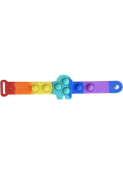 Renkli Stil Gökkuşağı Giyilebilir Itme Kabarcık Bilezik Duyusal Fidget Oyuncak Çocuk Yetişkin Anti-Stres Rahatlatmak Bilezik Oyuncak (Yurt Dışından)