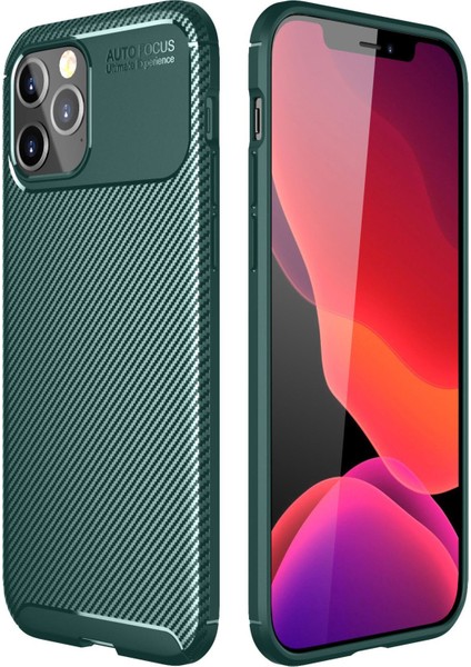 Iphone 11 Pro Max Kılıf Focus Karbon Silikon - Yeşil 300099