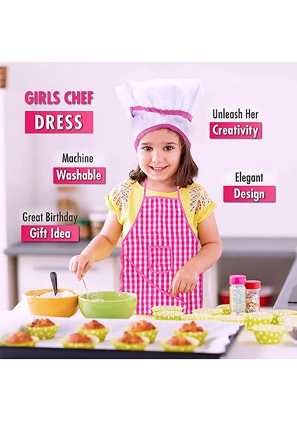 Bir Stil Çocuklar Önlük ve Şef Şapka Seti Çocuklar Şef Kostüm Erkek Kız Için Pişirme Bahçe Oyuncakları Kızlar Için Bebek Evi Aksesuarları Mutfak Oyuncakları (Yurt Dışından)