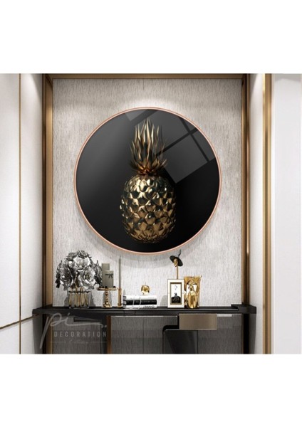 Ananas Yuvarlak Cam Tablo