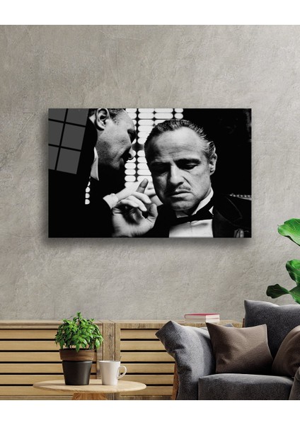Siyah Beyaz Insan Fotoğrafları Godfather Cam Tablo The Godfather fiyatları