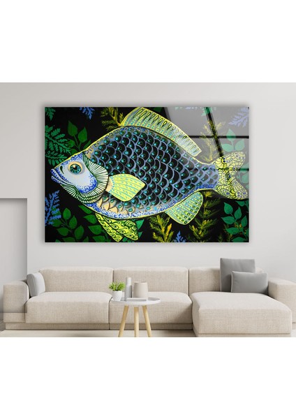 Balık Temperli Cam Duvar Tablosu