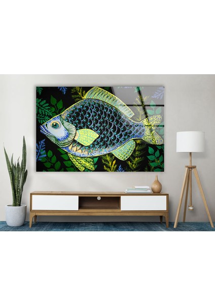 Balık Temperli Cam Duvar Tablosu modelleri