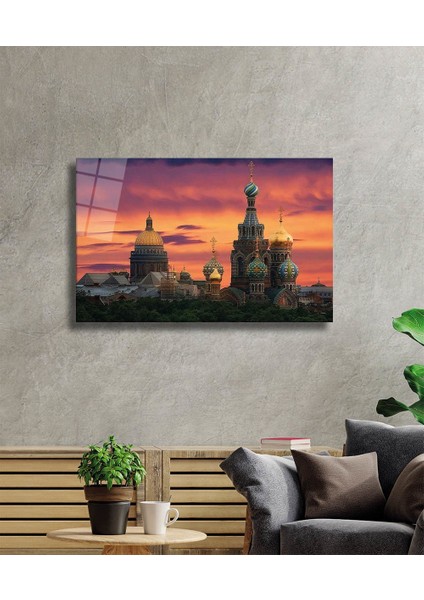 Şehir Manzaralı Moskova Cam Tablo Urban Area Moscow View fiyatları