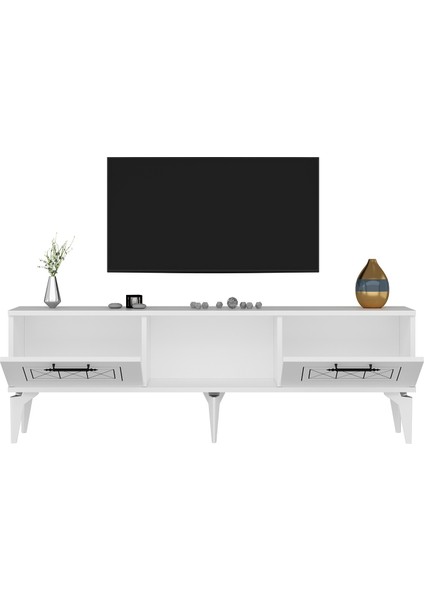 2 Kapaklı Shumen Tv Sehpası Beyaz-Beyaz fırsatları
