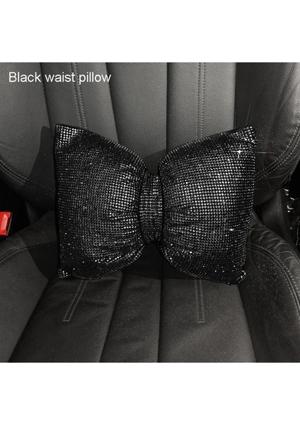 Siyah Bel Yastığı Modeli Elmas Kristal Ilmek Araba Boyun Yastık Rhinestone Oto Kafalık Koltuk Desteği Bel Yastıklar Kadınlar Için Bling Araba Aksesuarları (Yurt Dışından)