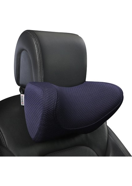 Lacivert Tarzı %100 Hafızalı Köpüklü Araba Boyun Yastığı, Çok Sürüşlü Rahat Koltuk Başlık Minderi Desteği, Otomotiv Aksesuarları(1 Paket) (Yurt Dışından)