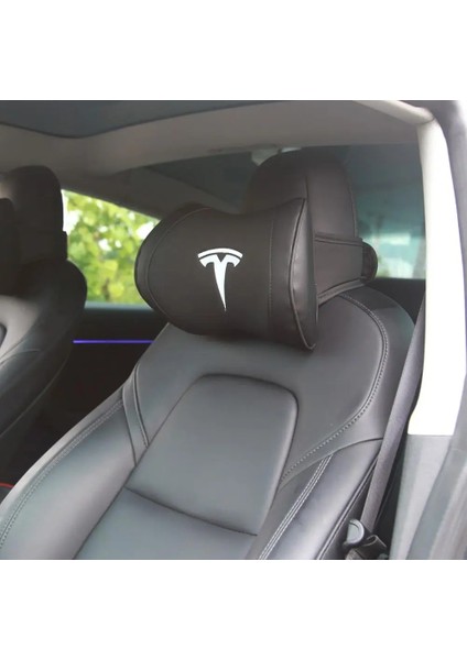 Siyah Stil Mikrofiber Deri Boyun Yastığı Tesla Modeli Için 3 S x Y Yumuşak Rahat Yastık Boyun Desteği Araba Koltuğu Kafalık Aksesuarları (Yurt Dışından)