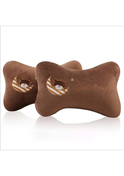 Ayı3 Tarzı 2 Adet Evrensel Karikatür Araba Boyun Yastıklar Peluş Nefes Dinlenme Kafalık Minderi Yastık Araba Iç Aksesuarları (Yurt Dışından)