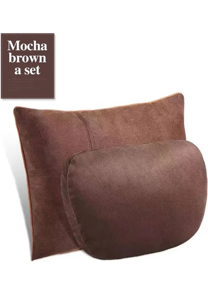 1 Takım-Mocha Brown Tarzı En Li Araba Kafalık Boyun Desteği Koltuk Maybach Tasarım S Sınıfı Yumuşak Evrensel Ayarlanabilir Araba Yastığı Boyun Dinlenme Minderi Seti (Yurt Dışından)