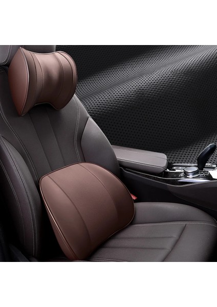No.23 Tarzı Dokıa Araba Kafalık Boyun Bel Desteği Yastık Minder ile Nefes Alabilir Yıkanabilir Kapak Araba ve Ofis Koltuğu Koltuğu Pu Deri (Yurt Dışından)