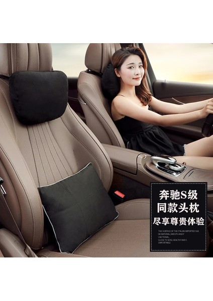 1 Adet Bej Yastık Stili Li Araba Kafalık Boyun Desteği Koltuk Maybach Tasarım S Sınıfı Yumuşak Evrensel Ayarlanabilir Araba Yastığı Boyun Dinlenme Yastığı (Yurt Dışından) fırsatları