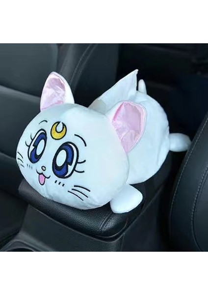 A1PC Doku Kutusu Stili Yeni Karikatür Kafalık Yastık Sevimli Araba Luna Kedi Kafası Peluş Boyun Yastık Araba Koltuğu Kafalık Yastık Kawaii Kızlar Için Araba Aksesuarları (Yurt Dışından)