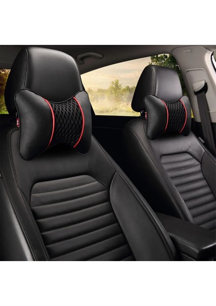 Siyah Stil U Deri Örme Araba Yastıkları Kafalık Boyun Dinlenme Minderi Destek Koltuk Aksesuarları Oto Siyah Güvenlik Yastığı Evrensel Dekor (Yurt Dışından) fiyatları