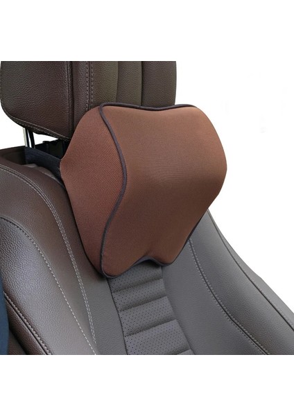 Kahverengi Tarzı Araba Kafalık Kafa Koltuk Minderi Boyun Yastık Dinlenme Hafızalı Köpük Pamuklu Kapak Oto Seyahat Desteği Için Kumaş Yumuşak Sandalye (Yurt Dışından)