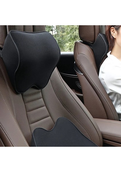 Kahverengi Tarzı Araba Kafalık Kafa Koltuk Minderi Boyun Yastık Dinlenme Hafızalı Köpük Pamuklu Kapak Oto Seyahat Desteği Için Kumaş Yumuşak Sandalye (Yurt Dışından) fırsatları