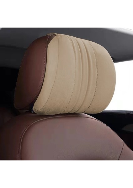 Bej Tarzı Forbell Araba Kafalık Boyun Yastık Malzemeleri Yastık Bellek Pamuk Araba Seyahat Aksesuarları Iç Araba Yastık Kafalık Süet Kumaş (Yurt Dışından)