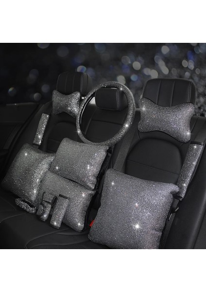 3 Adet Tarzı Moda Taklidi Kristal Araba Kafalık Boyun Yastıklar Elmas Araba Emniyet Kemeri Kılıfı Pad Bel Desteği Oto Iç Aksesuar Seti (Yurt Dışından) modelleri