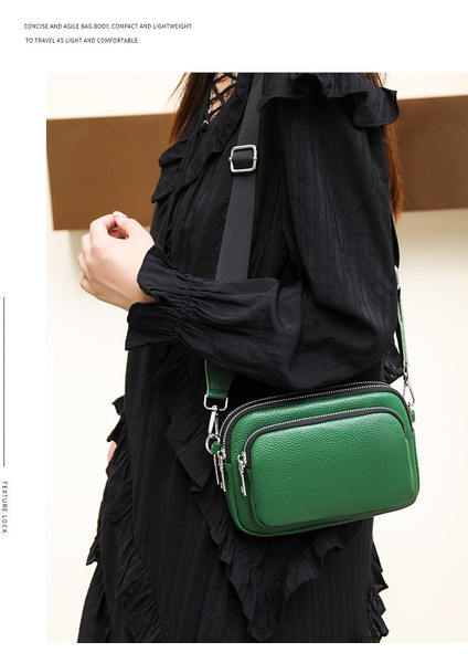 Hakiki Deri Basit Kadın Ilk Katman Inek Derisi Küçük Yuvarlak Çanta Çok Katmanlı Yumuşak Deri Çanta 2024 Yeni Tek Omuz Crossbody Çanta (Yurt Dışından) modelleri