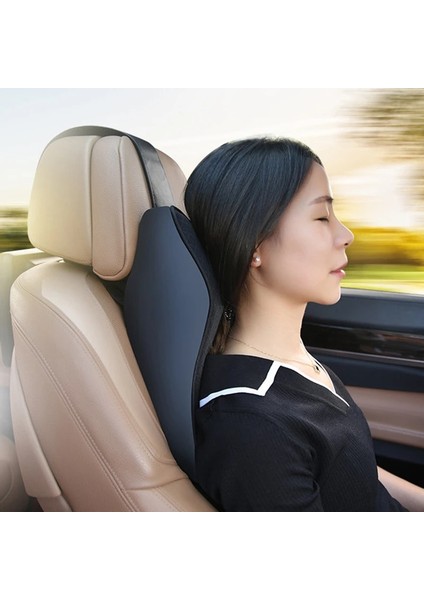 Siyah Stil 1x Araba Boyun Yastık Başlığı 3D Battaniyeler Otomatik Kafalık Seyahat Yastık Boyun Desteği Tutucu Koltuk Araba Styling Kapakları (Yurt Dışından) fırsatları