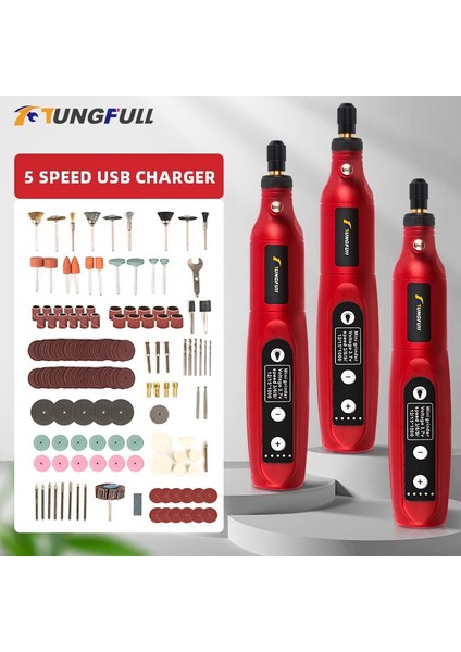 24 Adet Stilde Matkap Mini Akülü Matkap Şarj Edilebilir USB Ağaç Işleme Kablosuz Gravür Kalemi LED Mikro Döner Aracı ile Dremel Mini Gravür Değirmeni (Yurt Dışından)