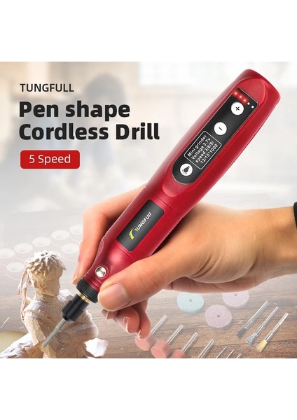 24 Adet Stilde Matkap Mini Akülü Matkap Şarj Edilebilir USB Ağaç Işleme Kablosuz Gravür Kalemi LED Mikro Döner Aracı ile Dremel Mini Gravür Değirmeni (Yurt Dışından)