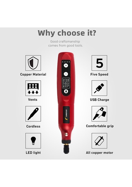 24 Adet Stilde Matkap Mini Akülü Matkap Şarj Edilebilir USB Ağaç Işleme Kablosuz Gravür Kalemi LED Mikro Döner Aracı ile Dremel Mini Gravür Değirmeni (Yurt Dışından)