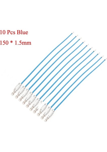 Mavi 150X1,5MM Stili Çok Renkli Paslanmaz Çelik Tel Kablo Halat Edc Bagaj Vidası Kilit Halkası Anahtar Anahtarlık Döngü Daire Asmak Anahtarlık Zincir Etiketi (Yurt Dışından)